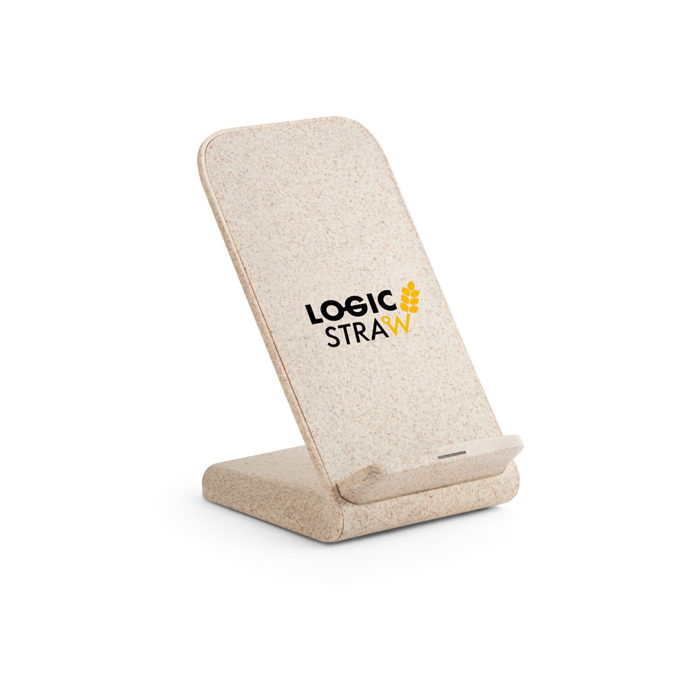 SP-57932 - Suporte para celular com carregador por indução super-rápido (15W), em fibra de palha de trigo e ABS - Imagem 8