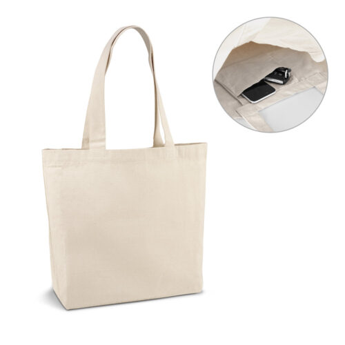 SP-92820 - Sacola em 100% algodão canvas (280 g/m²) alças de 65 cm. 450 x 380 x 105 mm