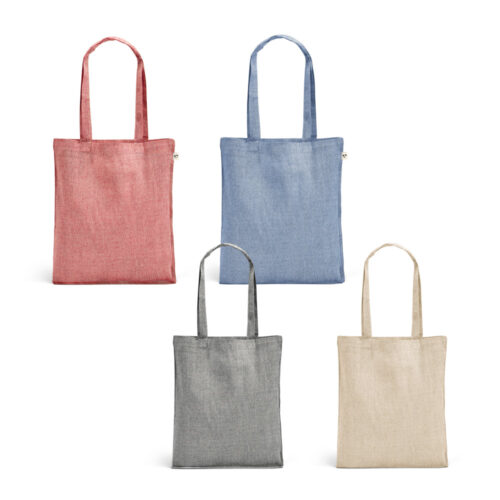 SP-92920 - Sacola dobrável em 70% algodão reciclado e 30% poliéster reciclado (140 g/m²). 380 x 420 mm