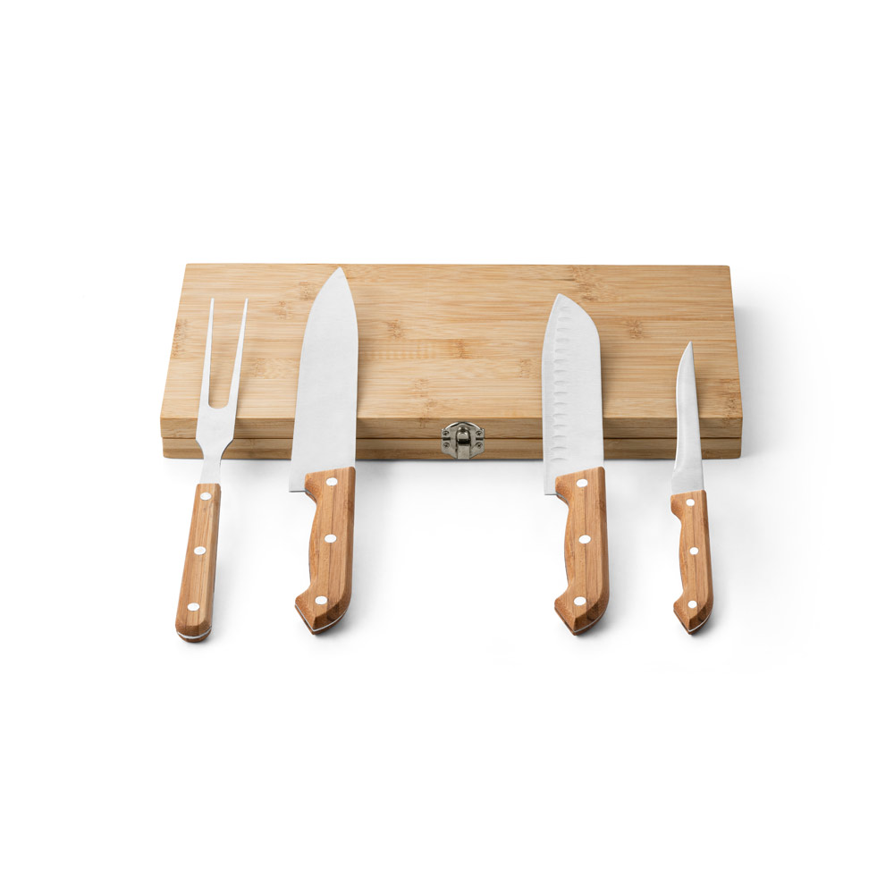 SP94111 - Kit churrasco em caixa bambu com 4 utensílios - Imagem 3