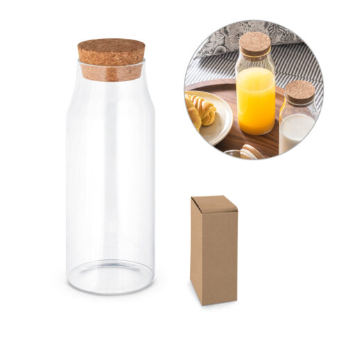 SP94236 - Garrafa em vidro borosilicato com tampa em cortiça 1 L