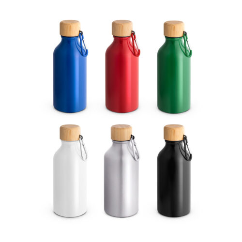 SP94325 -  Squeeze em alumínio 100% reciclado com cor sólida brilhante (400 mL)
