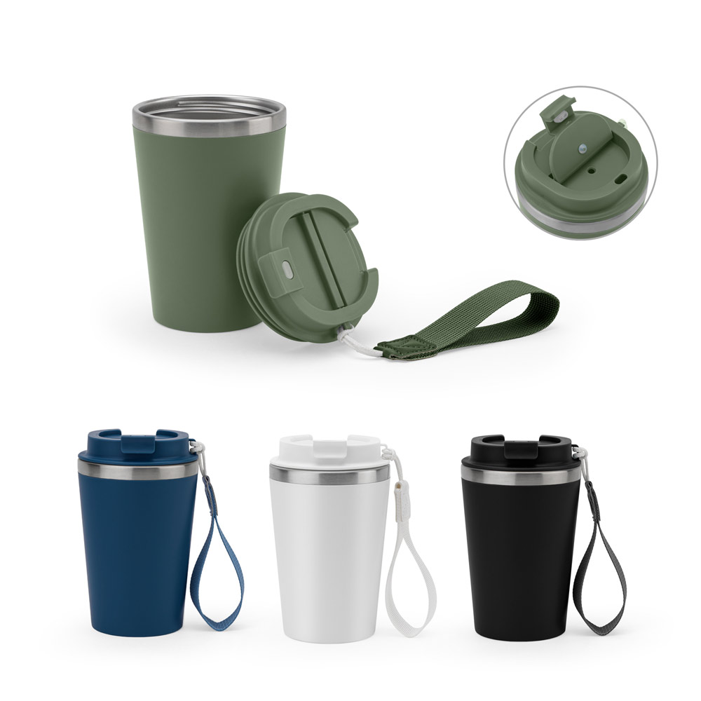 SP94377 - Copo de viagem em aço inox 90% reciclado (440 mL)