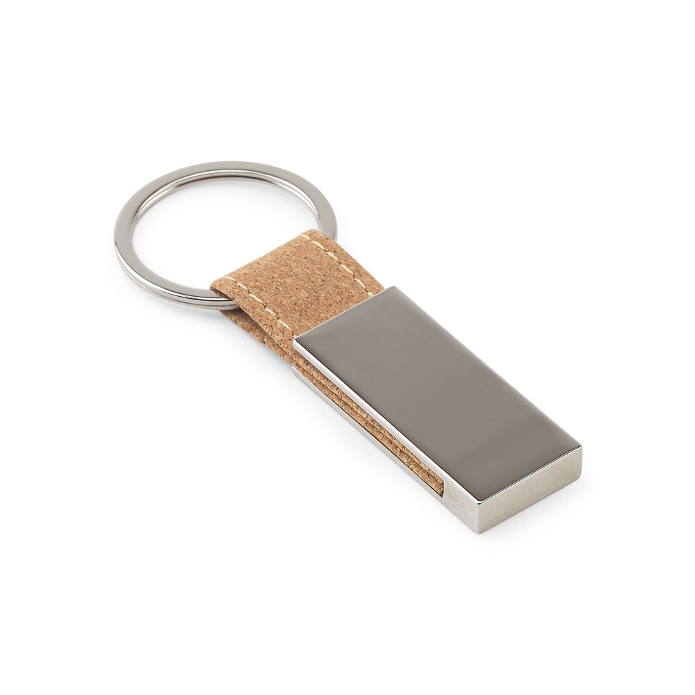 SP95099 - Conjunto composto por um porta-cartões e chaveiro, ambos em metal e cortiça - Imagem 3
