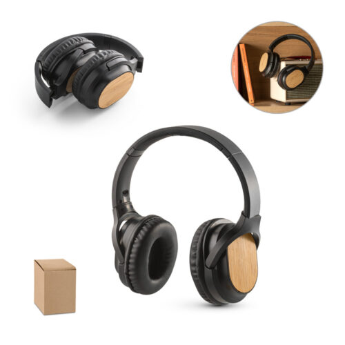 SP97126 - Fones de ouvido wireless em bambu e ABS