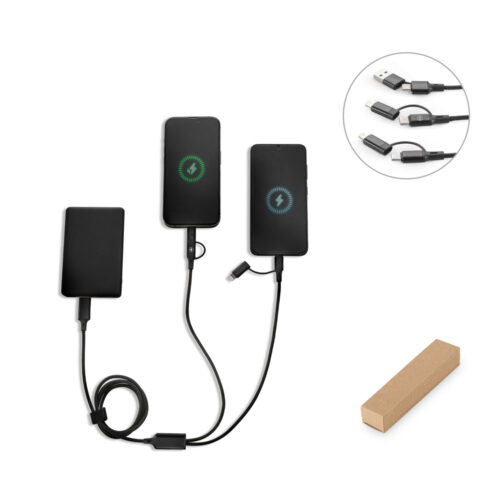 SP97146 - Cabo USB super-rápido 6 em 1 em alumínio 20% reciclado e PET 4% reciclado