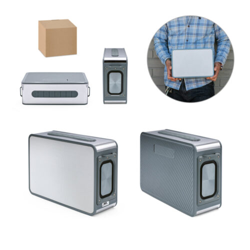 SP-97440 - Caixa de som com microfone e autonomia de 7h (5.200 mAh), em ABS 100% reciclado