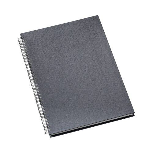 LU-CORP301L - Caderno Grande Permanente Capa Metalizada Lisa Azu 195mm X 270mm
