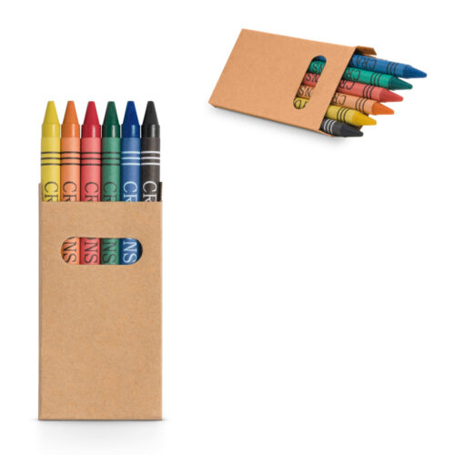 SP51754 - EAGLE. Caixa de papel kraft reciclado com 6 gizes de cera