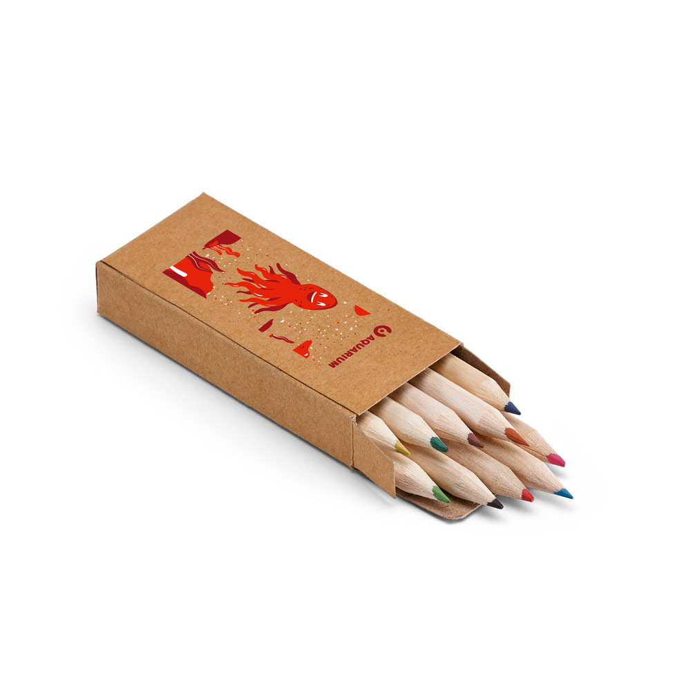 SP51931 - Caixa de papel kraft reciclado com 10 mini lápis de cor - Imagem 6