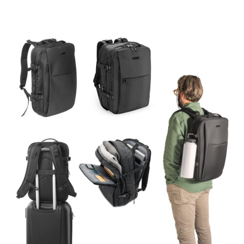 SP52318 - Mochila de viagem para notebook (17.3") em poliéster reciclado 600D de alta densidade, com compartimento para arrumação (29 L)