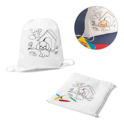 SP52619 - Sacola tipo mochila para colorir em non-woven (80 g/m²)