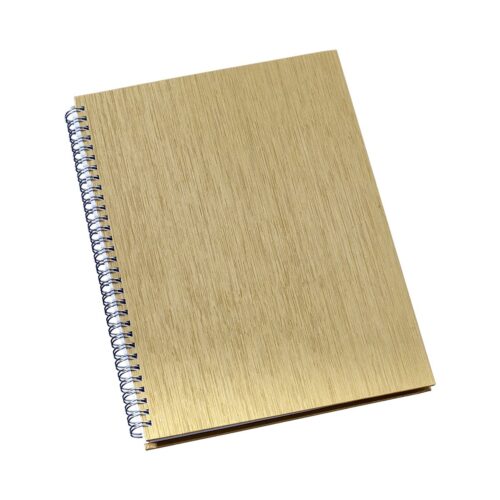 LU-CORP306L - Caderno Grande Permanente Capa Metalizada Lisa Ouro 195mm X 270mm