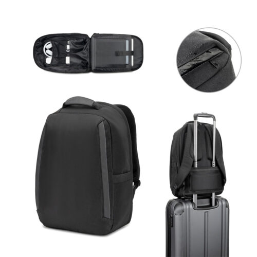 SP92393 -  Mochila antirroubo com bolso para notebook (17.3"), em poliéster reciclado 600D twill, resistente à água (20 L)