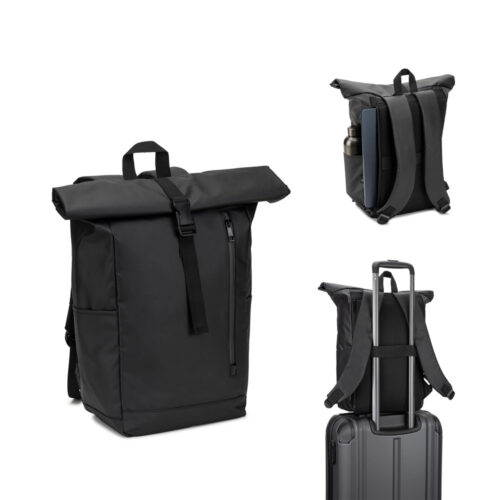 SP92571 - Mochila "Roll top" (14") em poliéster reciclado 600D de alta densidade com revestimento resistente à água (20 L)