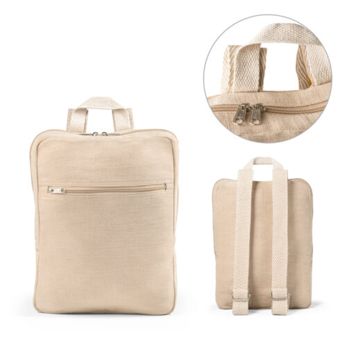 SP92938 - Mochila em juco (mistura de algodão e juta, 275 g/m²) 7 L
