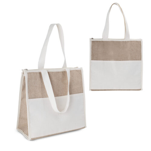 AS-BT213 - Bolsa Térmica em algodão e Juta sintética (34x34x16cm)