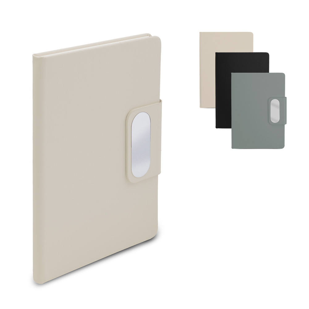 AS-CAD465 - Caderno em PU com placa em metal