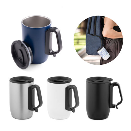 SP-94434 - Caneca de viagem térmica em aço inox (400 mL)
